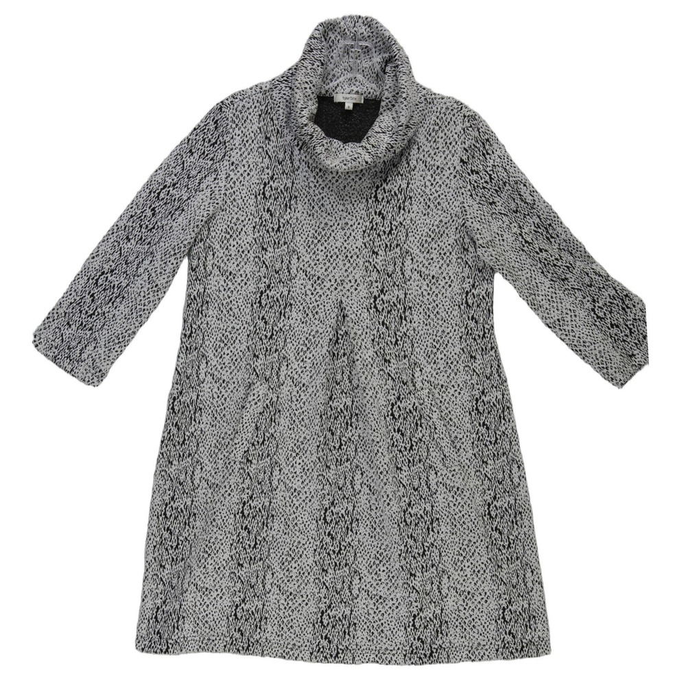 Tyler Boe Shift Kim Dress Women's Size Small‎ Black White Snakeskin  Cowl Neck